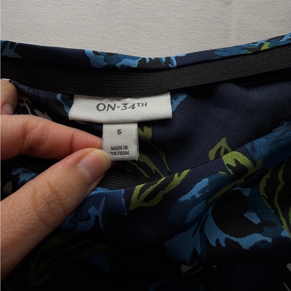 On 34th Floral Midi Slip Skirt Green/Blue Floral Print Sz Small Boho Cottagecore - Picture 5 of 7